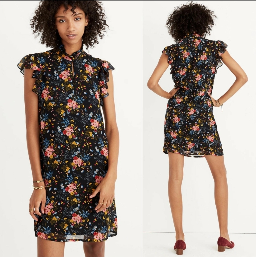 Madewell x No. 6 Beacon Floral Silk Garden Bouquet Mini Dress Womens Size 4
